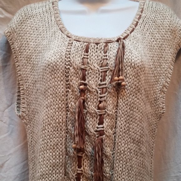 Vintage Pronto Moda Sleeveless Sweater Boho Women's L - Picture 4 of 10